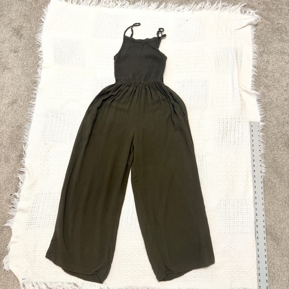 Mimi Chica large smocked cropped wide leg jumpsuit pant pockets P 3098 - Picture 10 of 11